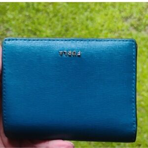 Furla Dark Turquoise Snap Wallet Beautiful Condition